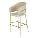 Ver imagem 1 de Banqueta Mia Champagne Estofada em Boucle Metal