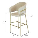 Ver imagem 3 de Banqueta Mia Champagne Estofada em Boucle Metal