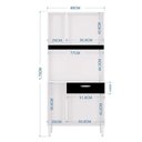 Ver imagem 2 de Cozinha Kit Cassia 6 Portas Branco Preto - Poquema