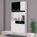 Ver imagem 3 de Cozinha Kit Cassia 6 Portas Branco Preto - Poquema