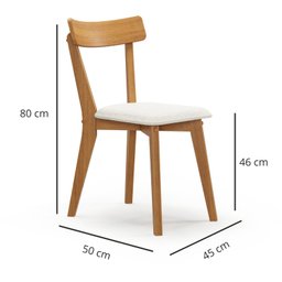 Cadeira Madeira Maciça Linho Rafa Nozes Yescasa - 4