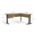 Ver imagem 4 de Conjunto 2 Peças 1 Mesa em L 2 Gavetas com 1 Balcão 2 Portas Marrom