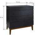 Ver imagem 3 de Cômoda 4 Gavetas Fresh Yescasa Preto/Imbuia