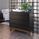 Ver imagem 1 de Cômoda 4 Gavetas Fresh Yescasa Preto/Imbuia