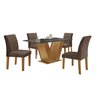 Conjunto Sala de Jantar Mesa 120x80cm Tampo Mdf/vidro com 4 Cadeiras Espanha Yescasa - 14