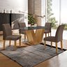 Conjunto Sala de Jantar Mesa 120x80cm Tampo Mdf/vidro com 4 Cadeiras Espanha Yescasa - 1