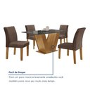 Ver mais imagens de Conjunto Sala de Jantar Mesa 120x80cm Tampo MDF/Vidro com 4 Cadeiras Espanha Yescasa