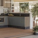 Ver imagem 7 de Balcao para Pia 2p 3g 120cm Mdf Kali 16417 Carvalho Toq Chumbo Nicioli