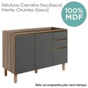 Ver imagem 4 de Balcao para Pia 2p 3g 120cm Mdf Kali 16417 Carvalho Toq Chumbo Nicioli