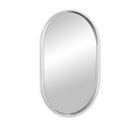 Ver imagem 2 de Espelho Decorativo Oval Com Moldura Prata Para Sala Banheiro 80x50cm