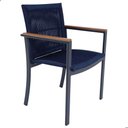 Ver imagem 3 de Mesa 1,50m Giratória Zurick de Madeira 6 Poltronas Amélia Corda Náutica de Jantar Azul