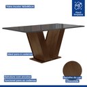 Ver imagem 3 de Conjunto Sala de Jantar 1 Mesa 160x80cm Tampo Mdf/vidro 6 Cadeiras Espanha Yescasa