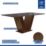 Conjunto Sala de Jantar 1 Mesa 160x80cm Tampo Mdf/vidro 6 Cadeiras Espanha Yescasa - 3