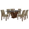Conjunto Sala de Jantar 1 Mesa 160x80cm Tampo Mdf/vidro 6 Cadeiras Espanha Yescasa - 11