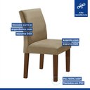 Ver imagem 4 de Conjunto Sala de Jantar 1 Mesa 160x80cm Tampo Mdf/vidro 6 Cadeiras Espanha Yescasa