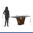 Ver imagem 7 de Conjunto Sala de Jantar 1 Mesa 160x80cm Tampo Mdf/vidro 6 Cadeiras Espanha Yescasa