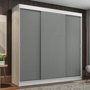Ver imagem 2 de Guarda-roupa Casal Madesa Reno 3 Portas Correr Branco Cinza