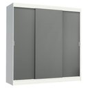 Ver imagem 1 de Guarda-roupa Casal Madesa Reno 3 Portas Correr Branco Cinza