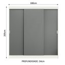 Ver imagem 5 de Guarda-roupa Casal Madesa Reno 3 Portas Correr Branco Cinza