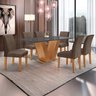 Conjunto Sala de Jantar 1 Mesa 160x80cm Tampo MDF/Vidro 6 Cadeiras Espanha Yescasa - 1