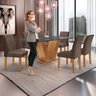Conjunto Sala de Jantar 1 Mesa 160x80cm Tampo MDF/Vidro 6 Cadeiras Espanha Yescasa - 9