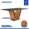 Conjunto Sala de Jantar 1 Mesa 160x80cm Tampo MDF/Vidro 6 Cadeiras Espanha Yescasa - 3