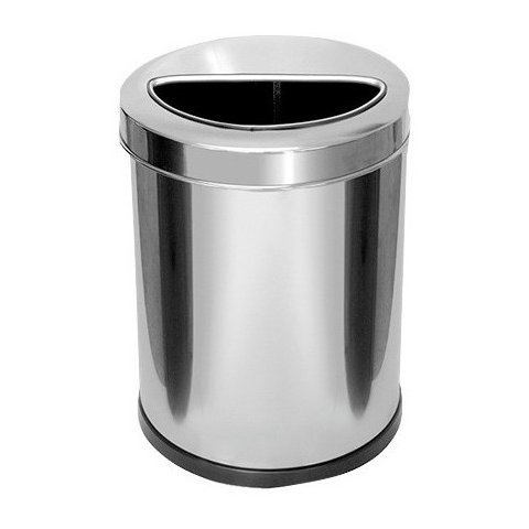 Lixeira em Aço Inox com Aro Meia Lua 13,5 Litros Cor:aço Inox
