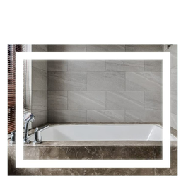 Espelho Led 50x90 Botão Touch Luz 3 Cores Fria Neutra Quente Quadrado Jateado 0,50 X 0,90 - 8