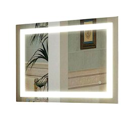 Espelho Led 50x90 Botão Touch Luz 3 Cores Fria Neutra Quente Quadrado Jateado 0,50 X 0,90 - 4
