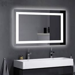 Espelho Led 50x90 Botão Touch Luz 3 Cores Fria Neutra Quente Quadrado Jateado 0,50 X 0,90 - 5