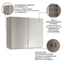 Ver imagem 5 de Espelheira para Banheiro em MDF 2 Portas 80 x 110cm Nature Bege Panna