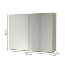Ver imagem 3 de Espelheira para Banheiro em MDF 2 Portas 80 x 110cm Nature Bege Panna