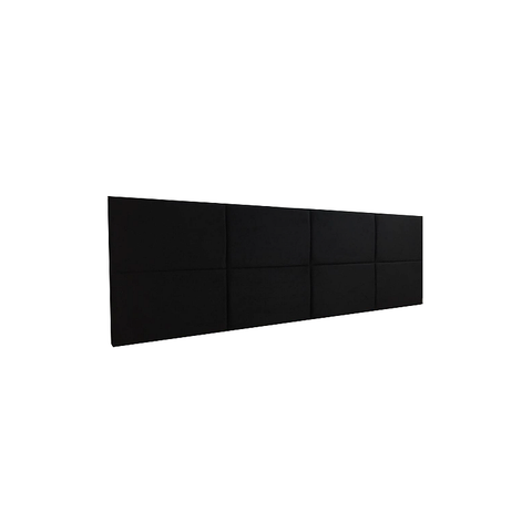 Cabeceira Estofada Casal 8 Blocos Não É Segredo Suede Amassado Preto 140x60