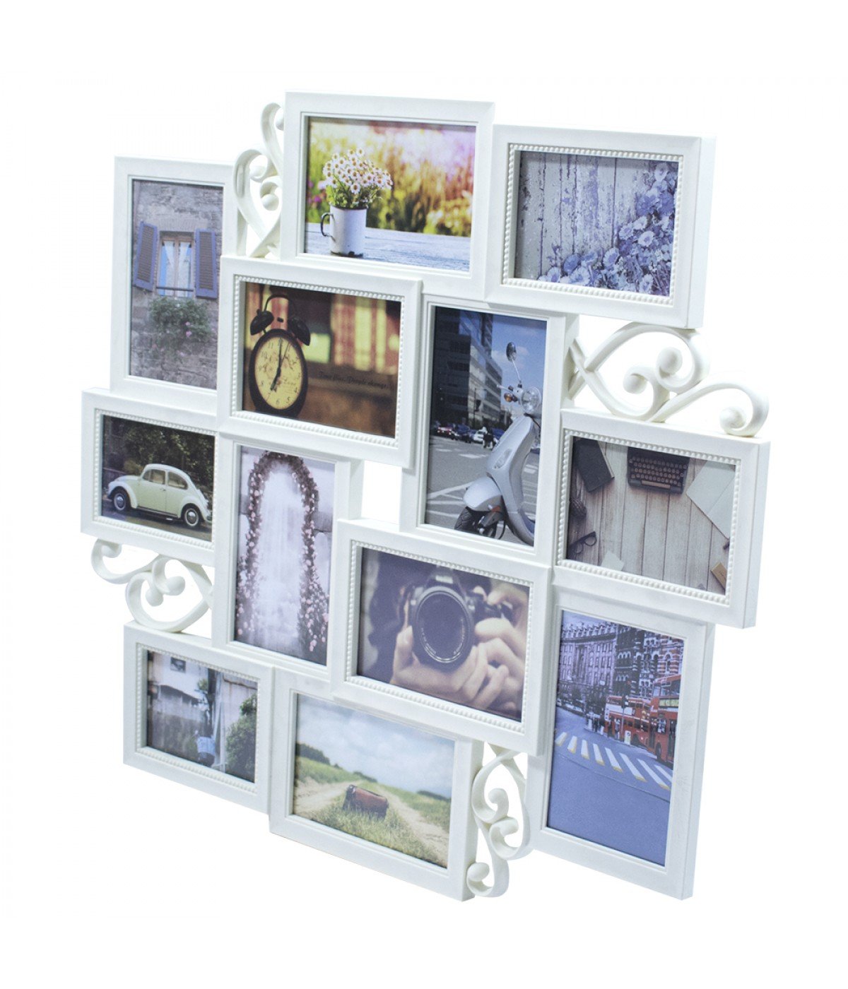 Multi Porta Retrato Branco 8 Fotos 10x15cm 4 Fotos 9x13cm - 2