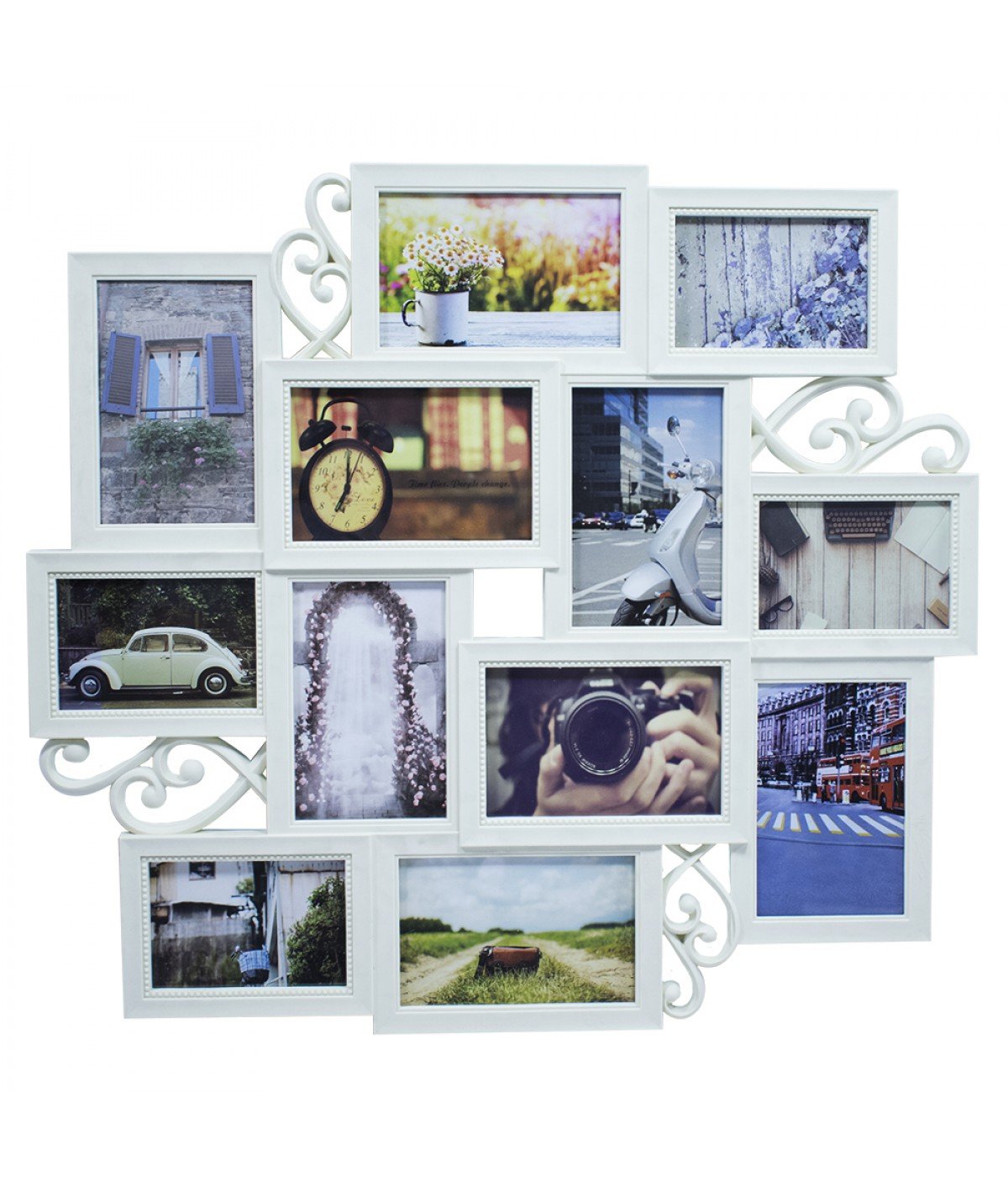 Multi Porta Retrato Branco 8 Fotos 10x15cm 4 Fotos 9x13cm - 1