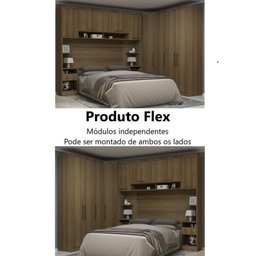 Guarda Roupa Dormitório Modulado Paris Casal Queen 1,58 M Canto - Roupeiro Luciane M01:avelã / Avelã - 6