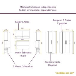 Guarda Roupa Dormitório Modulado Paris Casal Queen 1,58 M Canto - Roupeiro Luciane M01:avelã / Avelã - 4