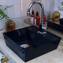Ver imagem 2 de Cuba de Apoio Angular Quadrada para Banheiro Lavabo Volcano C01 Aq33w Preto - Lyam