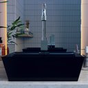 Ver imagem 3 de Cuba de Apoio Angular Quadrada para Banheiro Lavabo Volcano C01 Aq33w Preto - Lyam
