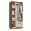 Ver imagem 3 de Guarda Roupa 3 Portas 2 Gavetas Moscou Cedro Off White