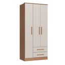 Ver imagem 2 de Guarda Roupa 3 Portas 2 Gavetas Moscou Cedro Off White