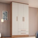Ver imagem 1 de Guarda Roupa 3 Portas 2 Gavetas Moscou Cedro Off White