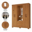 Ver imagem 6 de Guarda-Roupa Capelinha com 2 Gavetas e Espelho Marrom/Freijó