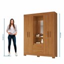 Ver imagem 5 de Guarda-Roupa Capelinha com 2 Gavetas e Espelho Marrom/Freijó
