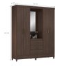 Conjunto Guarda Roupa 4 Portas e Cabeceira Elite Cafe Touch - 4