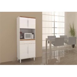 Armario Villa Cozinha 04 Portas Cor Branco Com Canela PASSE BEM BRANCO / CANELATO - 4