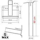 Ver imagem 6 de Suporte Refletor Inclinado Parede Braço 60 Cm Preto