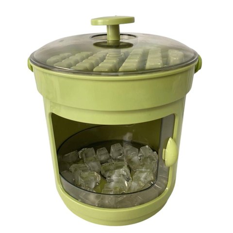 Balde Forma de Gelo Recipiente Pegador Tampa Alça Dispenser Reservatorio Casa Reuniao Entretenimento