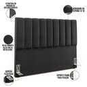 Ver imagem 4 de Cabeceira Cama Box Casal Queen 160 Cm Preto Metalizado