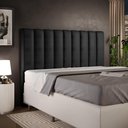 Ver imagem 6 de Cabeceira Cama Box Casal Queen 160 Cm Preto Metalizado